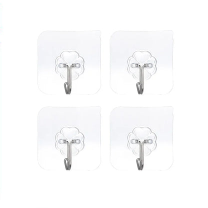 Transparent Stainless Steel Strong Self Adhesive Hooks Key Storage Hanger for Kitchen Bathroom