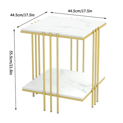 Tea Table End Table Office Coffee Table Square Marble Shelf Small Desk Bedroom Living Room Furniture